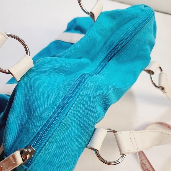 Y2K Disney Mickey Mouse Tropical Hibiscus Blue Tote Gym Bag - Picture 6 of 16